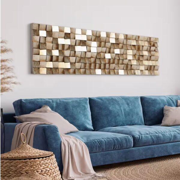 72 in. x 22 in. Textured 2 Mixed Media Hand Painted Dimensional Wall Art